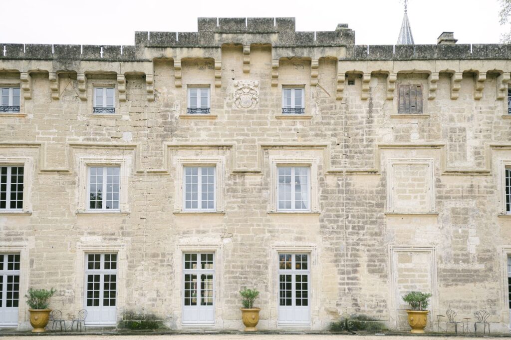 the façade of the Château de Beauregard in the Vaucluse, with its old 17th-century stones